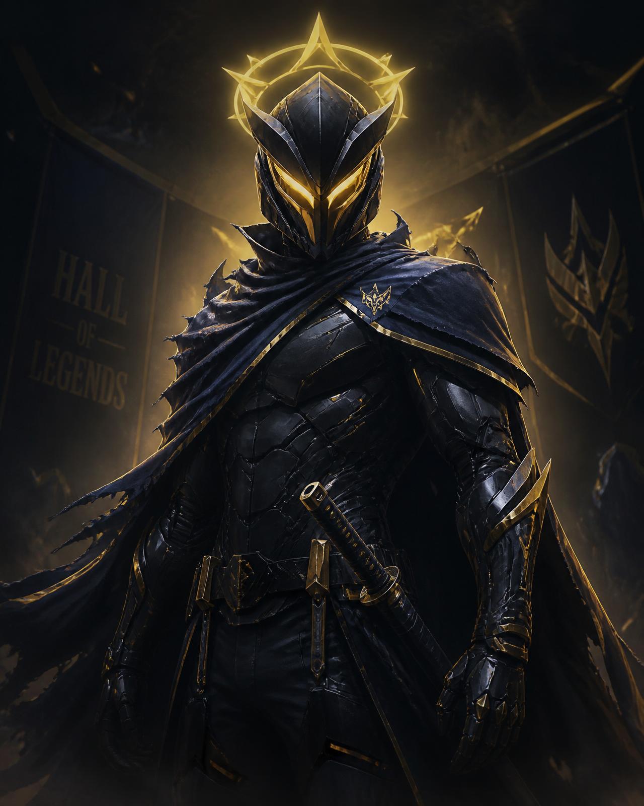 SoldierSnubby — a masked cyber-ninja champion crowned in gold